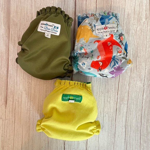Size 1 AppleCheeks Apple Cheeks Cloth Diaper Covers Fit 7 - 20 Pounds - Lot 2 - Picture 4 of 4
